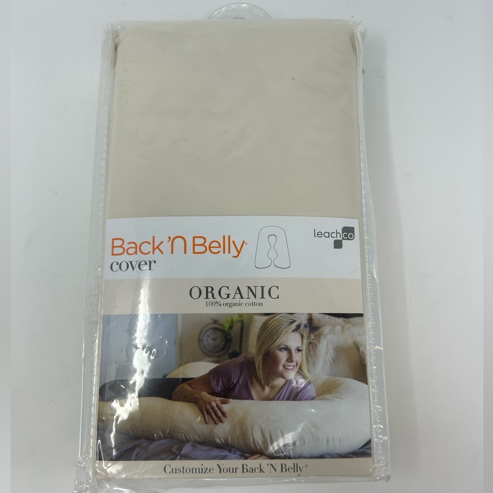 NWT LeachCo Back N Belly Pillow Cover Organic Natural Ivory